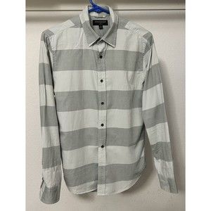 Banana Republic Men's Long Sleeve Slim Fit Small Shirt Green Stripes